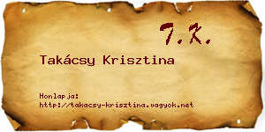 Takácsy Krisztina névjegykártya