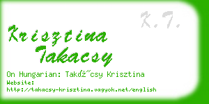 krisztina takacsy business card